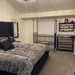 Black Crib And Changing Table 