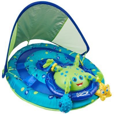 SwimWays Baby Spring Float Activity Center with Adjustable Canopy Green Octopus ⭐️ NEW ⭐️