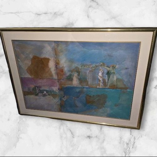 Starlie Sokol Hohne Mixed Media Abstract Expressionist Painting Framed