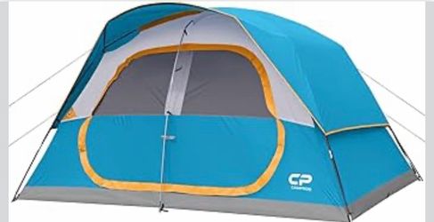 8 Person Camping Tents, Waterproof Windproof Family Tent with Larger Mesh Windows & Door, Double Layer, Easy Set Up, All-Season Dome Tent with Top Rai