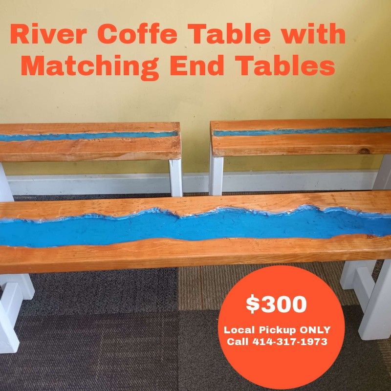 River Coffe Table With Matching End Tables 