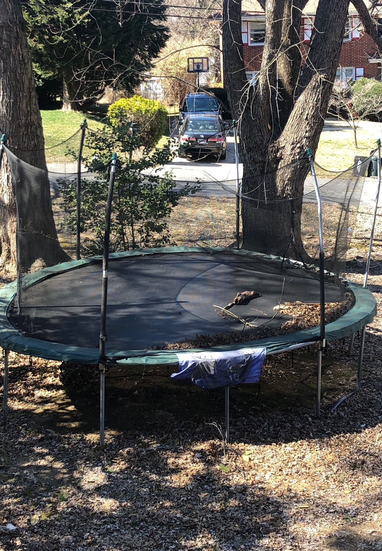 Trampoline with net