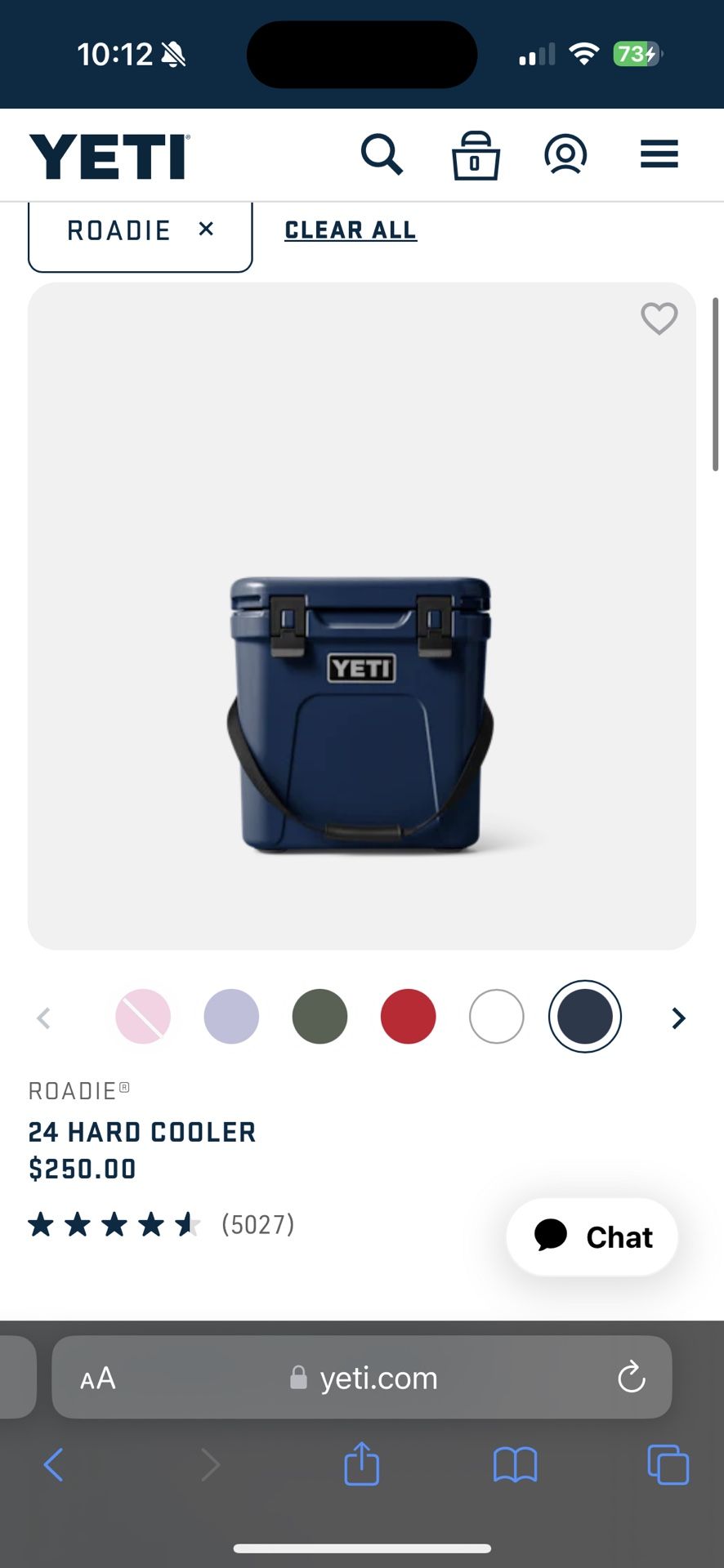 Yeti Roadie 24 Blue Cooler