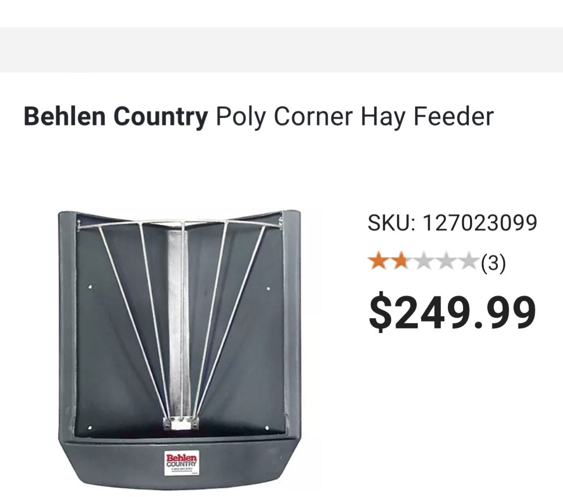 Corner Wall Mount Horse Feeder