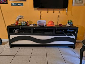 black and white entertainment center
