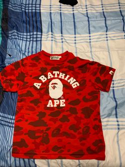 bape college tee camo red