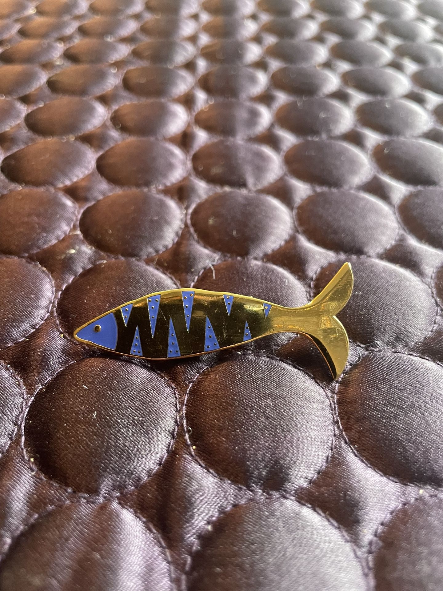 Fish Trout LAUREL BURCH Vintage Gold Pin Brooch