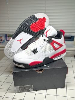 New Jordan 4 Retro Red Cement (DH6927-161) Men's Size 10 W/ Box