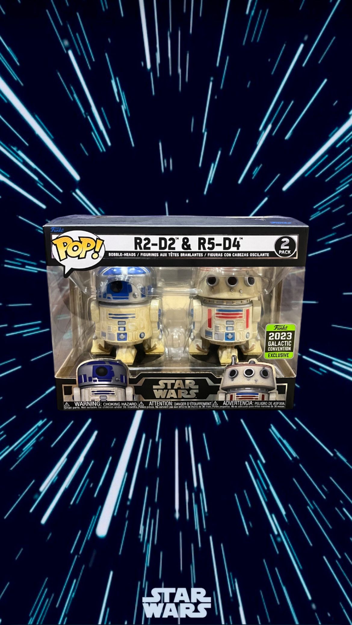 Funko Pop! Star Wars R2-D2 & R5-D4 2-Pack – 2023 Galactic Convention Exclusive (Mint Condition)