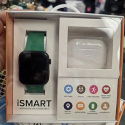 Smart Watch And Earbuds Combo Works With Iphone And Android 