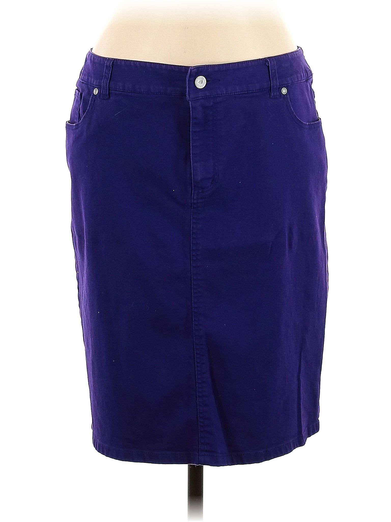 Chico’s Denim Skirt Size S (1,5) pencil Workwear Classic Purple Casual