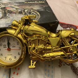 Alarm clock- golden motorcycle