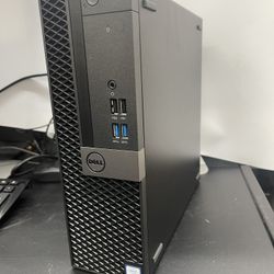 Dell Optiplex 5050 sff, intel Core i5, 8gb Ram, 500gb HDD, Windows 10 Pro, USB Wifi Adapter, and power cable. It has two DisplayPorts, one HDMI port s