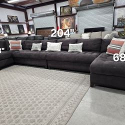 Very Large 4pc Gray Cindy Crawford Sectional with double chase 🚛 FAST SAME DAY DELIVERY! 🚚