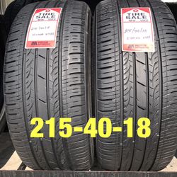 2 used tires 215/40/18 Kumho
