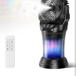 New-Misting Fans for Outside, Portable Mister Fan with 30000mAh Battery & Remote, 2L Tank & 4 Speeds Mist Modes, Extreme Heat Relief for Camping Patio