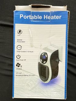 NEW! Mini 8” Ceramic 500W Portable Plug-In Wall Space Heater for Indoor Use