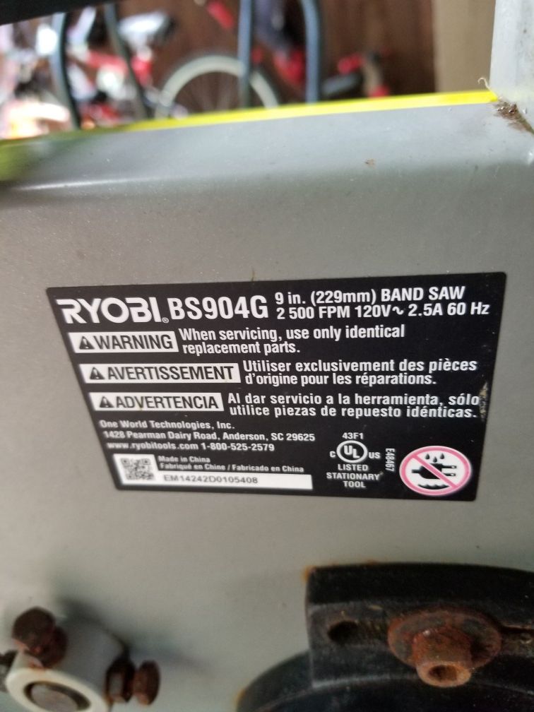 RYOBI BAND SAW BS904G for Sale in Pasadena, TX OfferUp