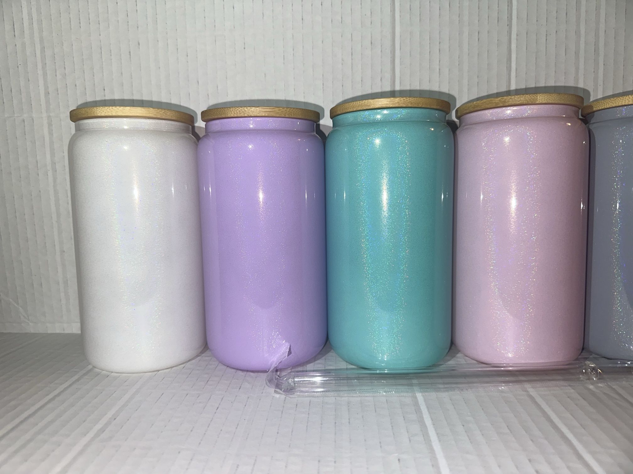 16oz Glitter Shimmer Glass Sublimation
