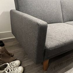 USB Port Convertible Sofa 70" Dark Grey
