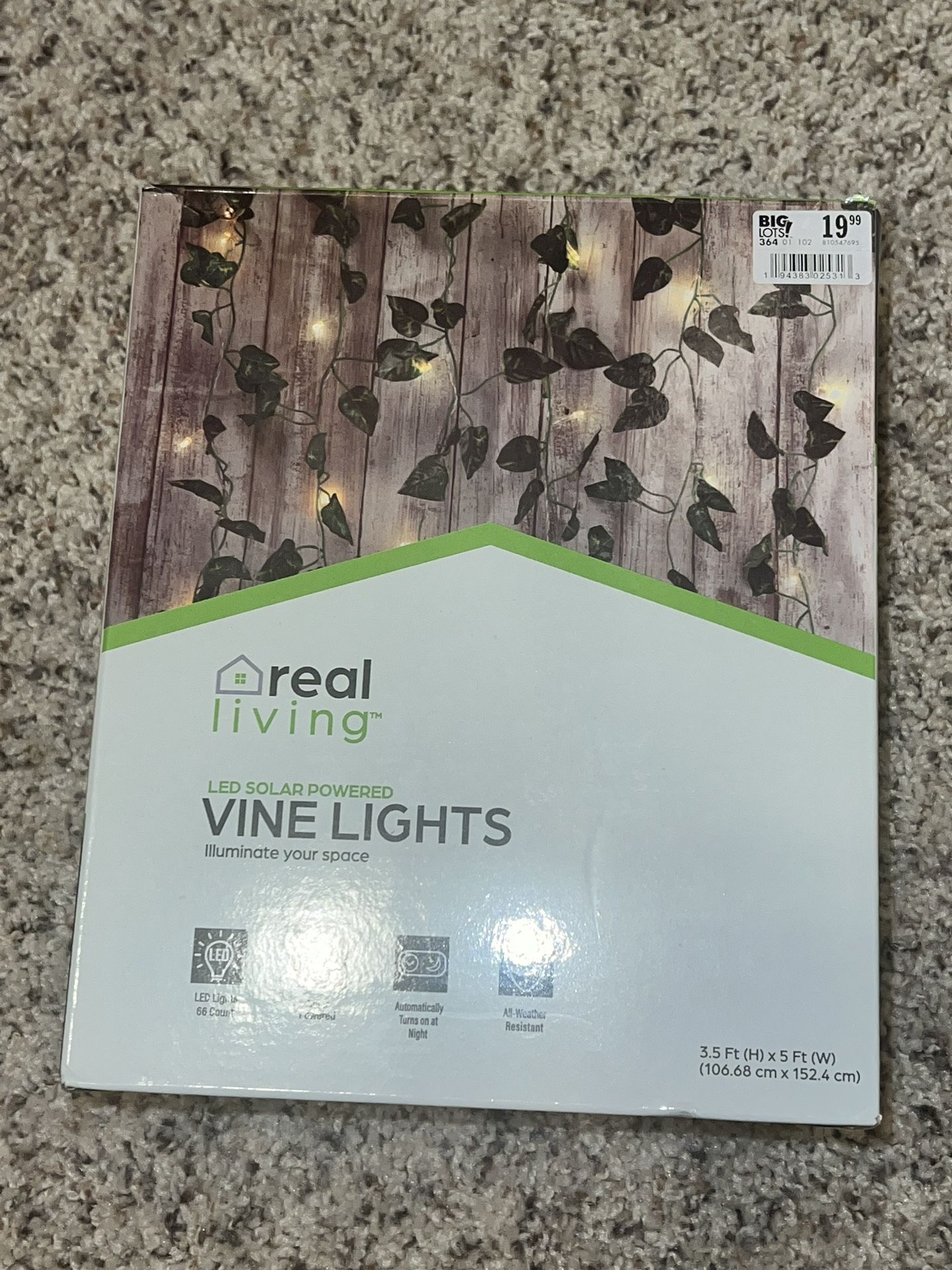 Real Living Cascading Vine LED Solar Light Set, 66-Lights
