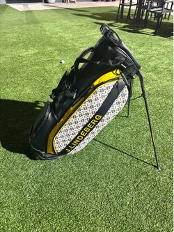 RARE J Lindeberg Premium Leather 6-Way Golf Stand Bag Mint Condition