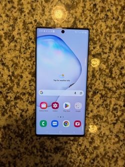 Samsung Galaxy Note 10 Plus 256gb Black Unlocked - cracked back - works great - no pencil