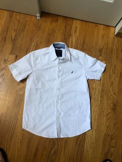 Brand new youth boys Nautica white shirt size med 10/12