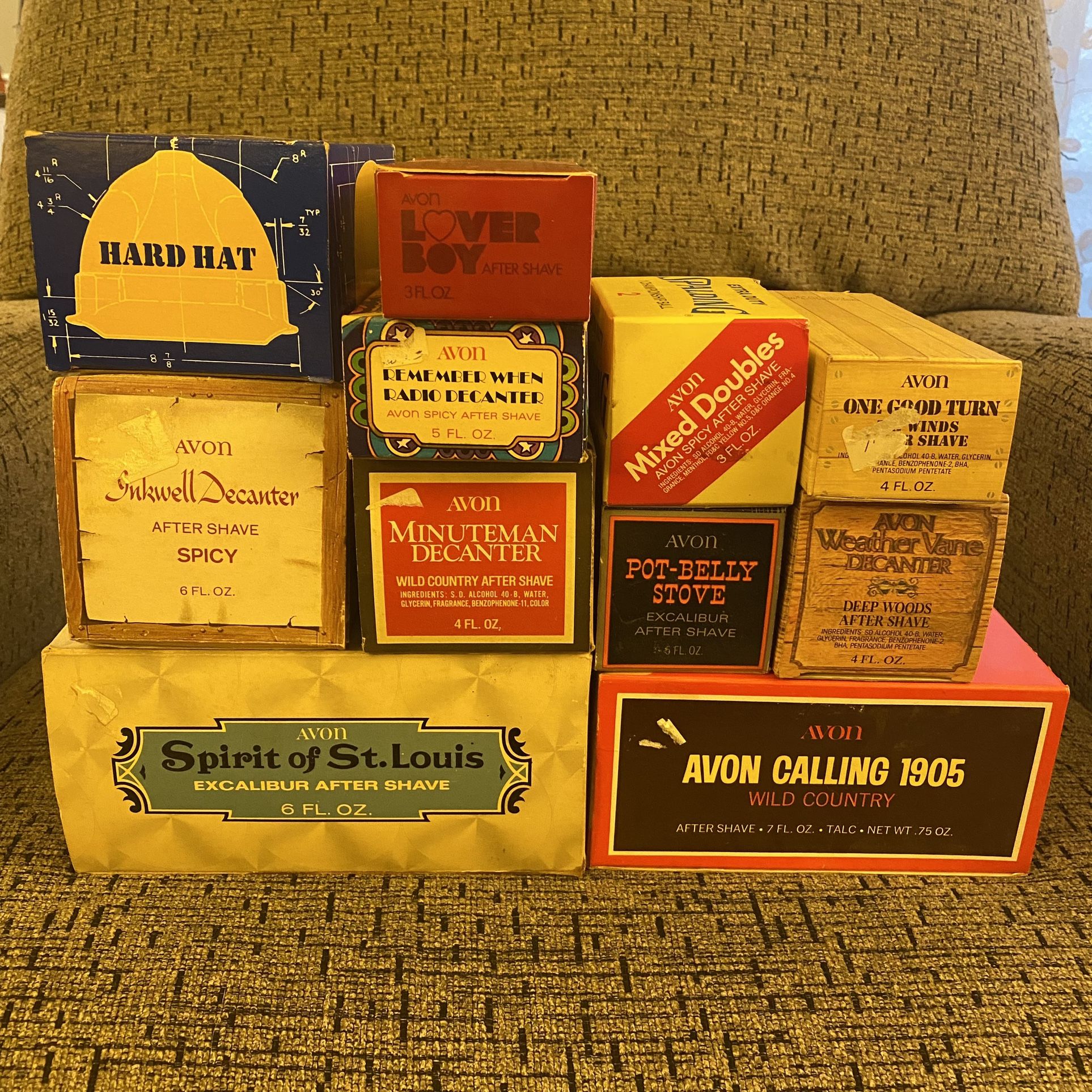 Lot of 11 Vintage Avon After Shave with Original Boxes