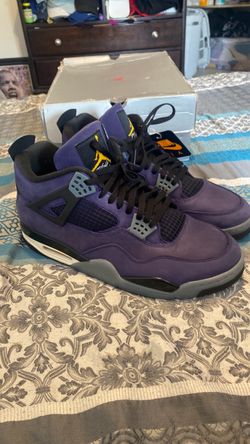 Air Jordan 4 Laker Purple Suede Sneakers size 14
