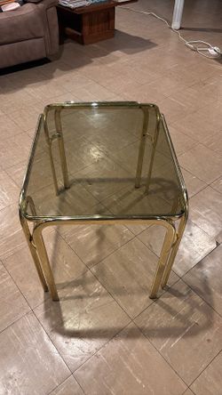 GLASS GOLD COLOR END TABLE