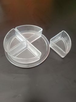 Glass Chip & Dip Tray with 4 Containers