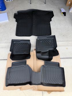 Black All-Weather Rubber Floor Mats Set