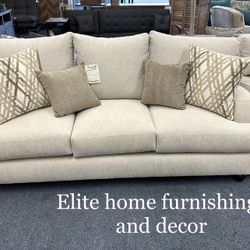 Beige Sofa And Loveseat *Lifetime Warranty On Cushions*