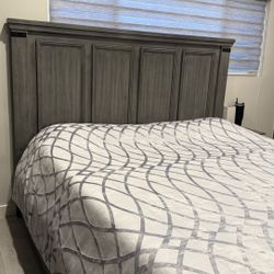 Grey Bedroom Furniture California King Size, Mattress and Dresser  Including