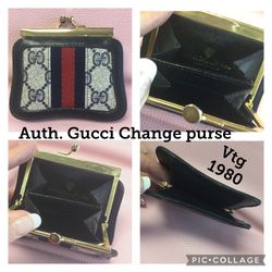 Auth. Gucci Monogram Change Purse / Wallet - Vintage 1980