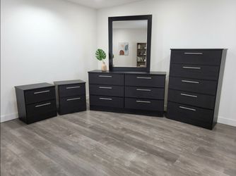 Dresser Whit Mirror, Chest and 2 Nightstands - Cómoda Con Espejo, Gavetero Y 2 Mesitas de noche
