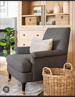 Grey Mercer rolled arm Upholstered armchair