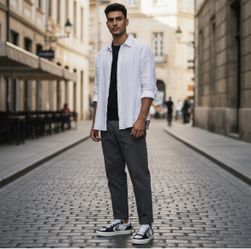 Cariuma Vallely White Leather Black Accents Sneakers Unisex W 10.5/ M 9 NEW