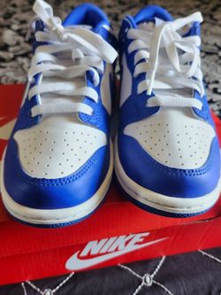 Blue/white NIKE shoes