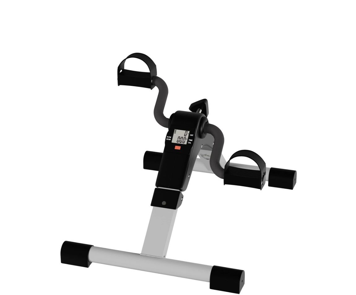 Under Desk Bike Pedal Exerciser With Calorie Tracker And Adjustable Resistance - Mini Foldable Indoor Home Gym Exercise Equipment By Wakeman