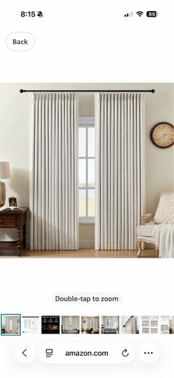 Brand new Pinch Pleated Linen Curtains 100% Blackout 95 Inches Long for Bedroom