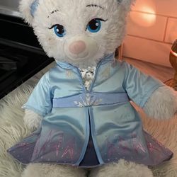 Build A Bear Workshop BAB Disney Frozen II Elsa White Sparkly Plush Bear