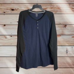 Old Navy Soft-Washed Navy & Black Jersey Shirt Men XL