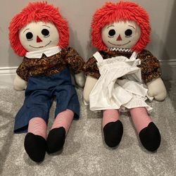 Homemade Raggedy Ann And Andy Dolls