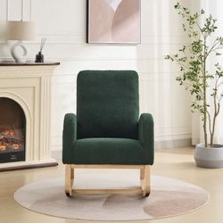 Boucle Green Rocking Chair (Please Read Description)
