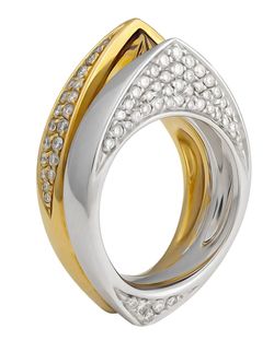 IO SI 18K Yellow & White Gold 0.84ctw Diamond & Citrine Ring