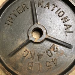 International Olympic Weight Plates 45lbs Set Of 2, In Great Shape.