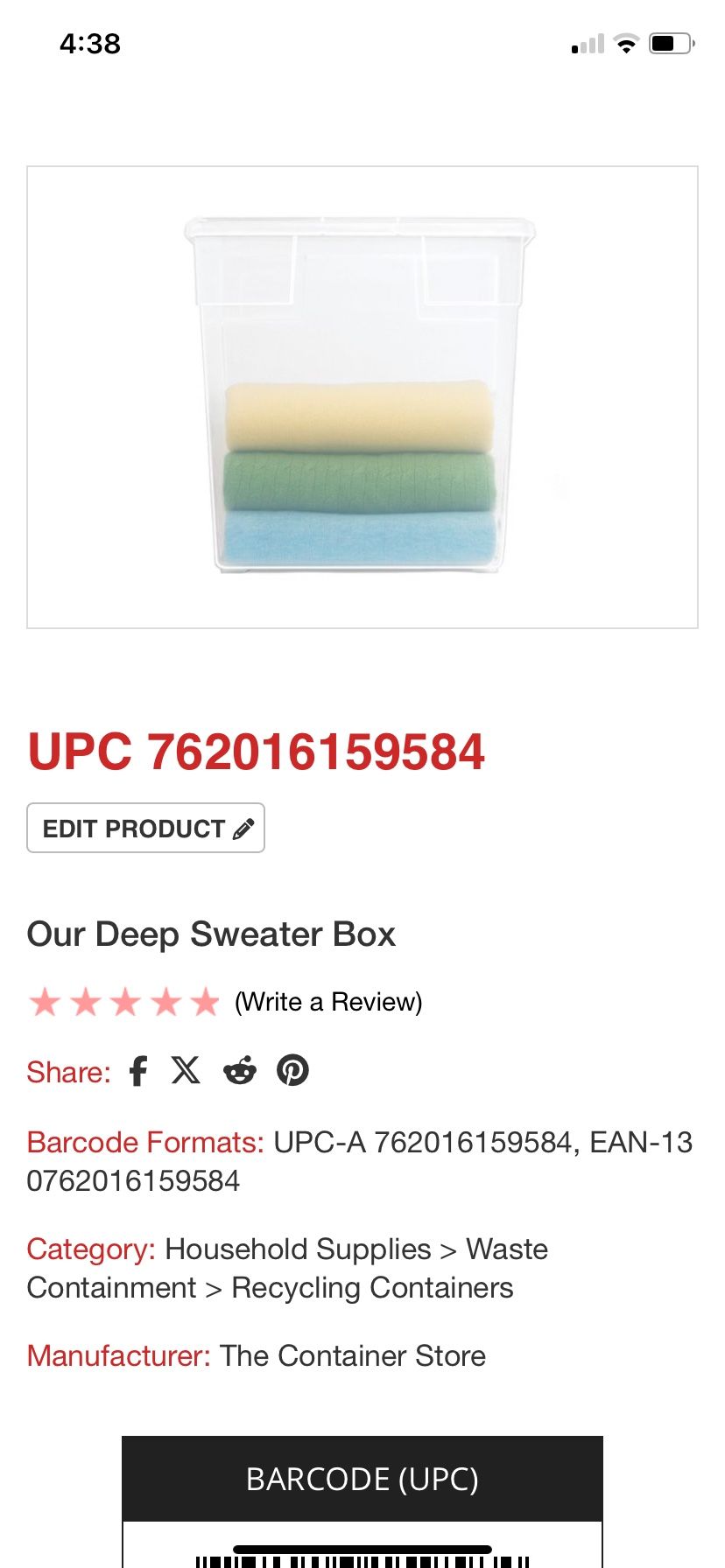 FREE (28) White Plastic Deep Sweater  Boxes From The Container Store