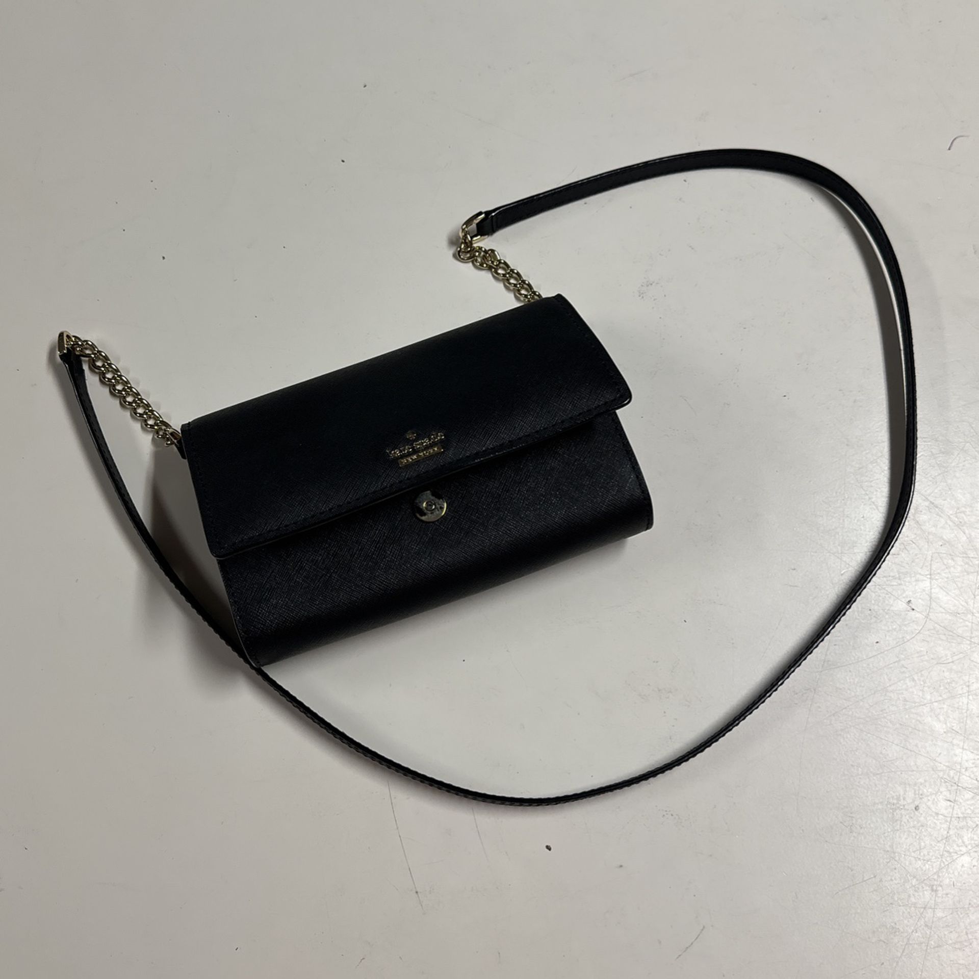 Kate Spade Black Leather Crossbody With Detachable Strap